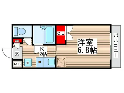 カーサIM(1K/4階)の間取り写真