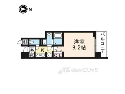 ベラジオ西大路五条(1K/4階)の間取り写真