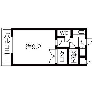 グレースフルヒルズ(1K/2階)の間取り写真
