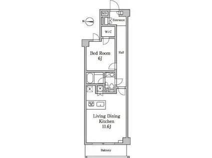 グレイスコート白金(1LDK/1階)の間取り写真