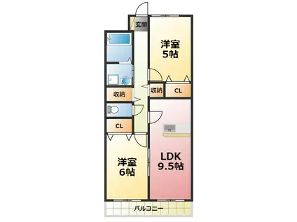 セリージャ デ トーア(2LDK/2階)の間取り写真