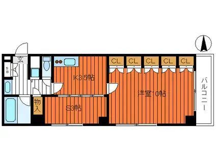 S-1060(1SK/1階)の間取り写真