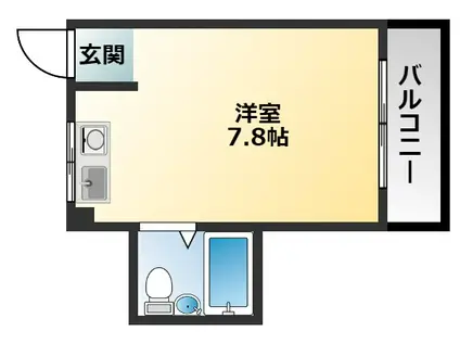 松野コーポB棟(ワンルーム/2階)の間取り写真