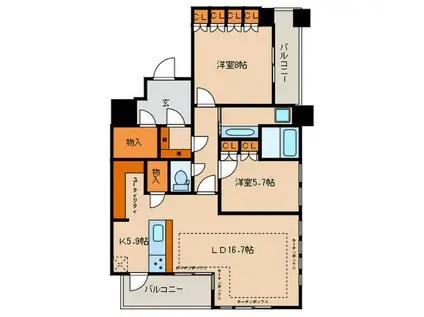 ザ・ライオンズミッドキャピタルタワー(2LDK/35階)の間取り写真