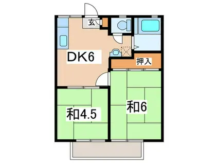 クズノハイツ(2DK/2階)の間取り写真