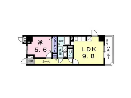 LATOUR 京(1LDK/2階)の間取り写真