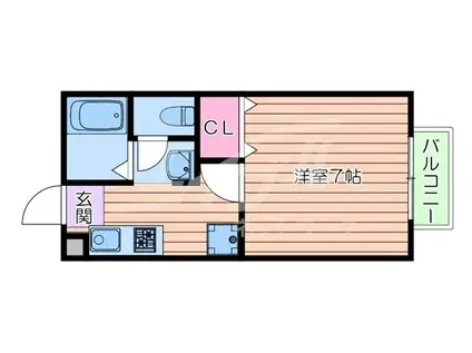 カメリアハイツII(1K/1階)の間取り写真