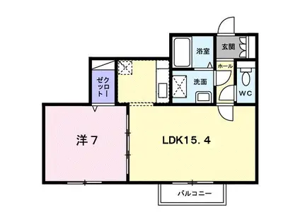 プレミアコート1-B(1LDK/1階)の間取り写真
