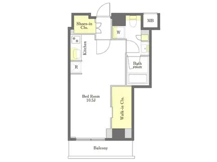 プライムメゾン品川(ワンルーム/2階)の間取り写真