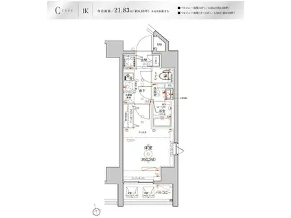 LEA川崎参番館(1K/8階)の間取り写真