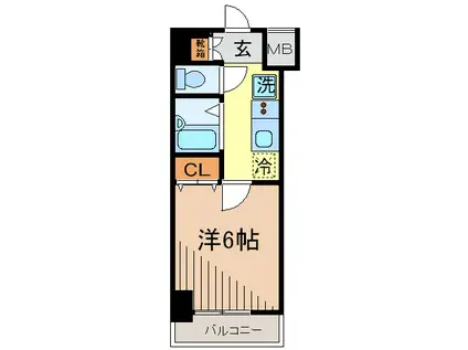 ハーモニーレジデンス池袋(1K/6階)の間取り写真