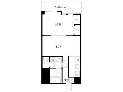 ワコーレ錦糸町(1LDK/6階)の間取り写真