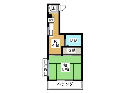 福本ビル(1K/3階)の間取り写真