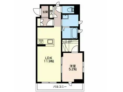 シャーメゾンT-FA(1LDK/3階)の間取り写真