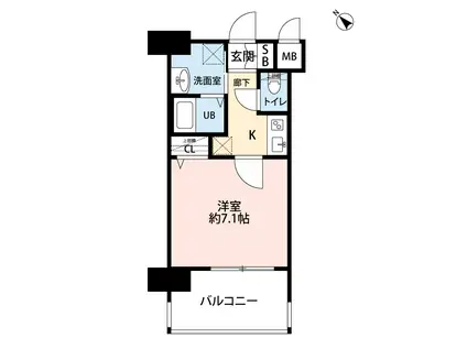 サヴォイラクアティック(1K/12階)の間取り写真