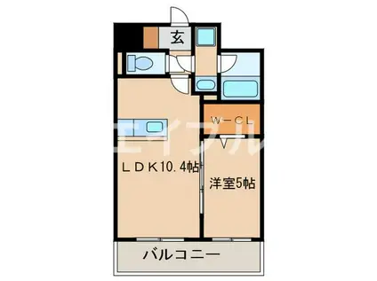 イーハトーブ櫛原(1LDK/1階)の間取り写真