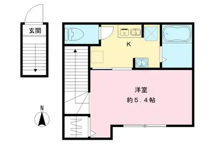 ラグナテラス石神井(1K/2階)の間取り写真