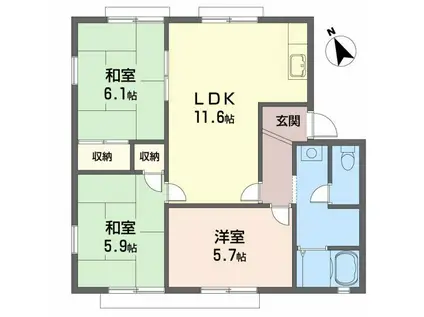 フレグランス泉B棟(3LDK/2階)の間取り写真