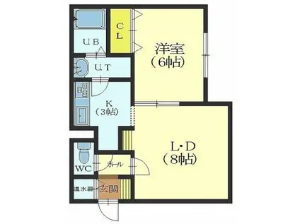 BELLE VILLAGEベルヴィラージュ(1LDK/2階)の間取り写真