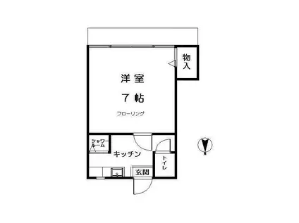 ヤヨイコーポ(1K/1階)の間取り写真