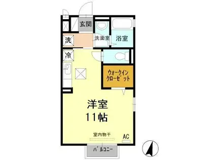 FELIZ(ワンルーム/1階)の間取り写真