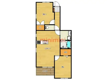 MULBERRY(2LDK/1階)の間取り写真