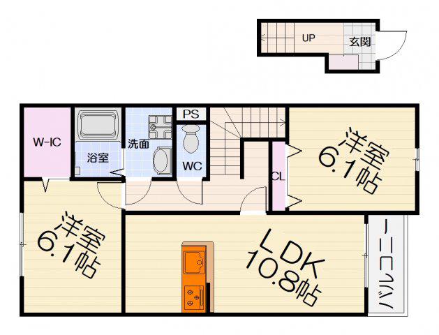 ティラミス河原(2LDK/2階)の間取り写真
