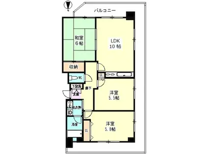 ドエル・シエール(3LDK/4階)の間取り写真