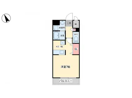 ルナ・グランデ(ワンルーム/4階)の間取り写真