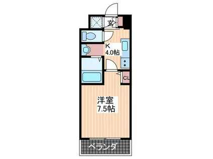 エルマーナI(1K/4階)の間取り写真