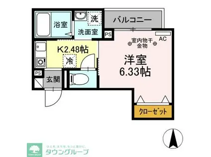 エクセリア北加平町(1K/2階)の間取り写真