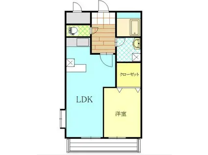 キャッスルルミエール(1LDK/2階)の間取り写真