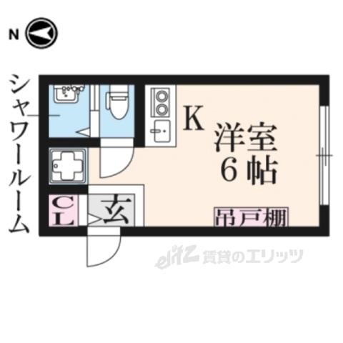 シャトレ花園(ワンルーム/3階)の間取り写真