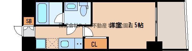 N77NANBA(1K/9階)の間取り写真