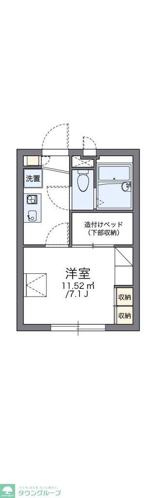 レオパレスメゾン 紗々(1K/1階)の間取り写真