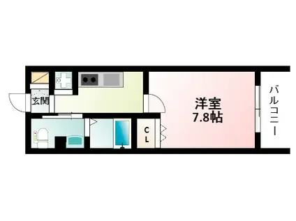 コンフォリア江坂(1K/5階)の間取り写真