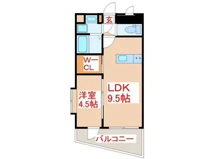 惟神上町ビル(1LDK/3階)の間取り写真