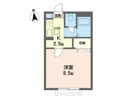 エデル桜木(1K/1階)の間取り写真