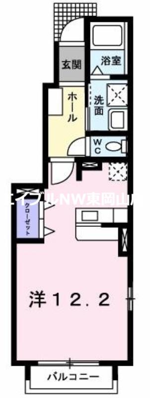 クレメント・エス(ワンルーム/1階)の間取り写真
