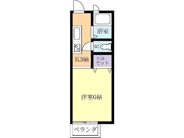 サンライズA(1K/1階)の間取り写真