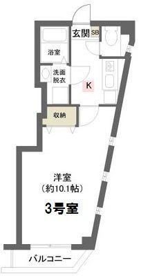 LEHUA船橋(1K/3階)の間取り写真