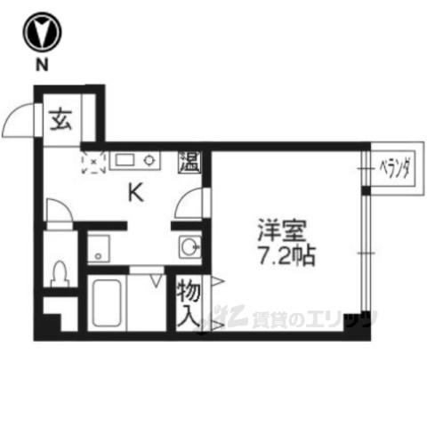 BELLE FORME平安(1K/3階)の間取り写真