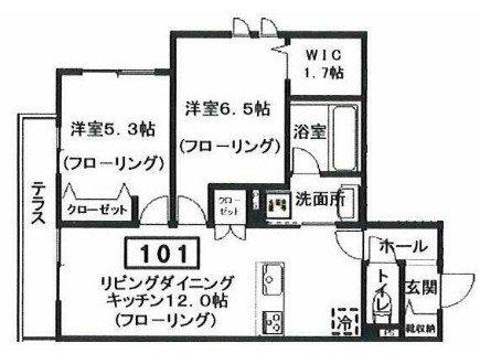 へーベルメゾン宮前2丁目(2LDK/1階)の間取り写真