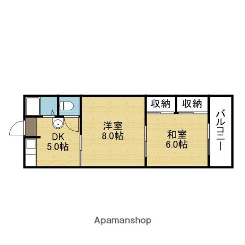 コーポ聖城(1LDK/5階)の間取り写真