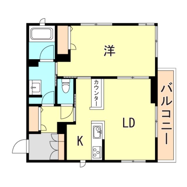 CASA MONO(1LDK/3階)の間取り写真