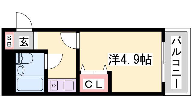 グリーンハイツ南駅前(1K/5階)の間取り写真