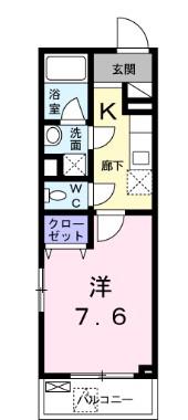 CASA RUNE(1K/1階)の間取り写真