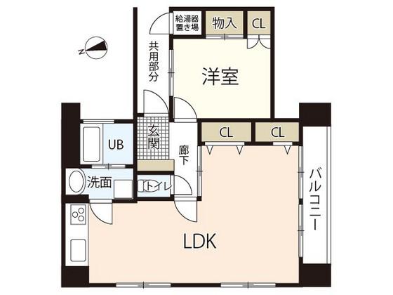 ロッコー上八丁堀グランドマンション(1LDK/7階)の間取り写真