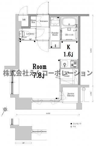 エンクレスト博多GATE(1K/11階)の間取り写真