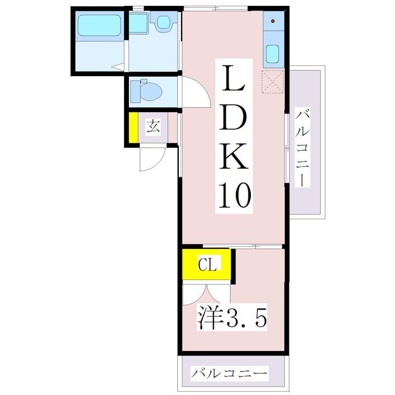 グラン・ロッシュ(1LDK/3階)の間取り写真